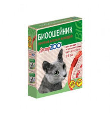Биоошейник Доктор ZOO для кошек и мелких собак, 35 см, цвет красный