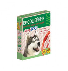 Биоошейник Доктор ZOO для собак, 65 см, цвет красный