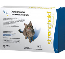 Стронгхолд 6% для кошек 2,6-7,5 кг, капли на холку, 3 пипетки