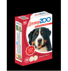 Доктор ZOO для собак "Здоровье кожи и шерсти" с биотином, таблетки, № 90