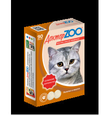 Доктор ZOO для кошек, со вкусом копченостей и биотином, таблетки, № 90