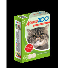 Доктор ZOO для кошек, со вкусом печени и  биотином, таблетки, № 90