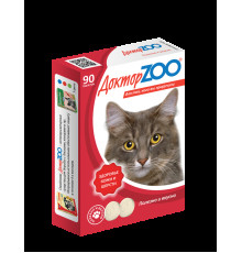 Доктор ZOO для кошек "Здоровье кожи и шерсти" с биотином и таурином, таблетки, № 90