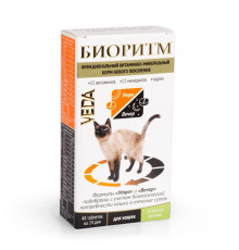 Витамины Биоритм для кошек, со вкусом кролика, таблетки, № 48