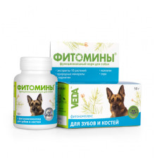 Фитомины, фитокомплекс для зубов и костей, для собак, 50 г
