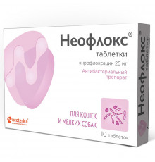 Неофлокс для кошек и мелких собак, 25 мг, таблетки, № 10