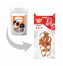 Лакомство для собак Lucky bits трахея говяжья (кольца), 40 г