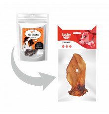 Лакомство для собак Lucky bits ухо говяжье целое, 50 г