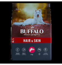 Mr.Buffalo Сухой корм для собак средних и крупных пород, для здоровой кожи и красивой шерсти, с лососем, 2 кг