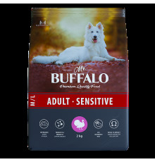 Mr.Buffalo  Сухой корм для взрослых собак средних и крупных пород с чувствительным пищеварением, с индейкой, 2 кг