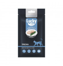 Лакомство для кошек Lucky bits нежное филе трески, приготовленное на пару, 25 г