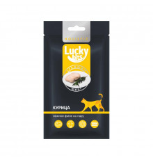 Лакомство для кошек Lucky bits нежное филе курицы, приготовленное на пару, 25 г
