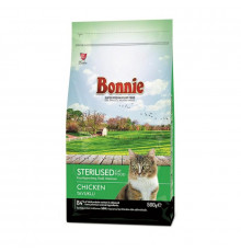 BONNIE сухой корм для кастрированных котов и стерилизованных кошек, с курицей, 500 г
