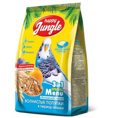 Корм Happy Jungle для волнистых попугаев при линьке, 500 г