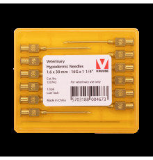 Игла многоразовая KRUUSE-Vet, 1,6х30 мм (16Gх1 1/4"), Luer-Lock, 12 шт.