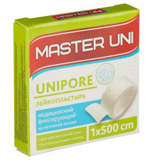 Лейкопластырь Master Uni №1, нетканая основа, катушка, 1х500 см
