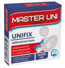Лейкопластырь Master Uni №1, тканевая основа, катушка, 1х500 см