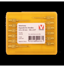 Игла многоразовая KRUUSE-Vet, 2,0х20 мм (14Gх3/4"), Luer-Lock, 12 шт.