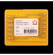 Игла многоразовая KRUUSE-Vet, 1,6х25 мм (16Gх1"), Luer-Lock, 12 шт.