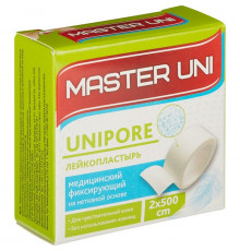 Лейкопластырь Master Uni №1, нетканая основа, катушка, 2х500 см