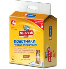 Подстилки Mr.Fresh Expert Super гелевые впитывающие, для собак и кошек, 60х60 см, 8 шт.