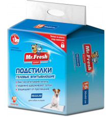 Подстилки Mr.Fresh Expert Regular гелевые впитывающие, для собак и кошек, 90х60 см, 16 шт.