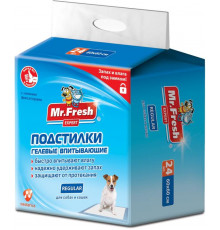 Подстилки Mr.Fresh Expert Regular гелевые впитывающие, для собак и кошек, 60х60 см, 24 шт.