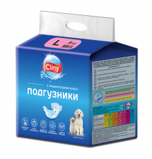 Подгузники Cliny для собак и кошек 8-16 кг (L), 8 шт.