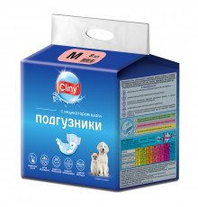 Подгузники Cliny для собак и кошек 5-10 кг (M), 9 шт.