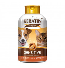 Шампунь Keratin Complex Sensitive для кошек и собак, склонных к аллергии, 400 мл