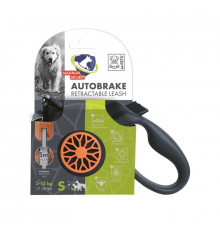 M-PETS Поводок-рулетка с автотормозом 5 м, до 12 кг, размер S, 16,5х12х6 см, цвет оранжевый