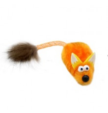 Игрушка GoSi для кошек Лисичка-пищалка, цвет оранжевый, 15 см