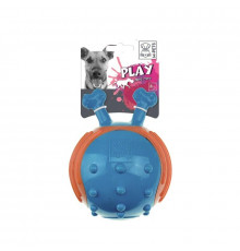 M-PETS Игрушка мяч с рожками для собак, 17 см, цвет синий/оранжевый