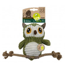 M-PETS Игрушка мягкая для собак Сова с канатом, 30 см