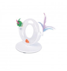 M-PETS Игровая база для кошек с мячиком  и перьями, 26х21х16 см