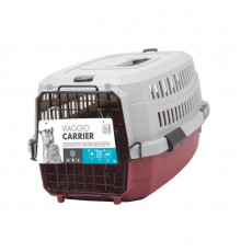 M-PETS Контейнер-переноска VIAGGIO для животных до 4,5 кг, размер XS, 48,3х32х25,2 см, цвет бордовый с серым