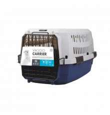 M-PETS Контейнер-переноска VIAGGIO для животных до 16 кг, размер M, 68x47,6x42 см, цвет синий с серым