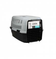M-PETS Контейнер-переноска VIAGGIO для животных до 16 кг, размер M, 68,4x47,6x42 см, цвет чёрный с серым
