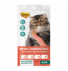 Крем-лакомство с тунцом кацуо и морским гребешком для кошек