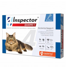 Quadro капли на холку для кошек 8-15 кг, от глистов, насекомых, клещей