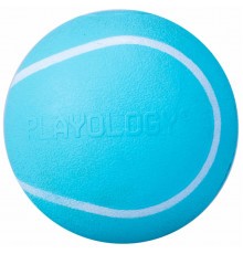 Жевательный мяч Playology SQUEAKY CHEW BALL с пищалкой и с ароматом арахиса, цвет голубой