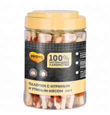 Лакомство для собак: палочки с куриным и утиным мясом