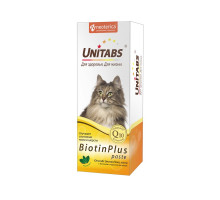 ЮНИТАБС Паста витаминно-минеральная BiotinPlus с Q10  для кошек, 120 мл