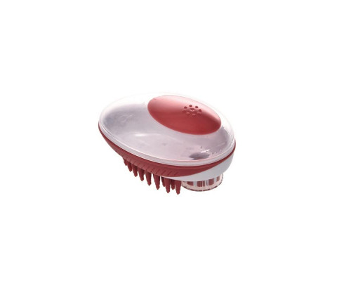 M-PETS Щетка для мытья животных RUBEAZ SOAP DISPENSER & BRUSH (Рубиз) с дозатором для мыла, 11,5х7,5 см, цвет красный