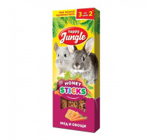 Палочки Happy Jungle для крупных грызунов мед и овощи, 3 шт.