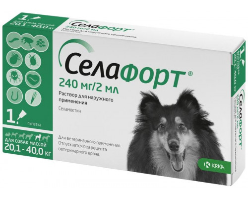 Селафорт 12% 2 мл (240 мг) для собак 20.1- 40 кг №1