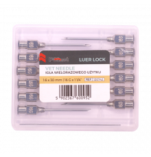 Игла многоразовая POLNET, 1,6х30 мм (16Gх1 1/4"), Luer-Lock, 12 шт.