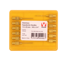Игла многоразовая KRUUSE-Vet, 1,2х20 мм (18Gх3/4"), Luer-Lock, 12 шт.