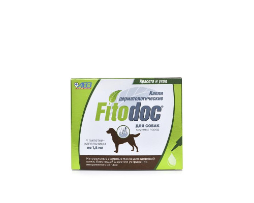 Fitodoc, капли дерматологические для собак крупных пород собак, 1,8 мл, 4 пипетки