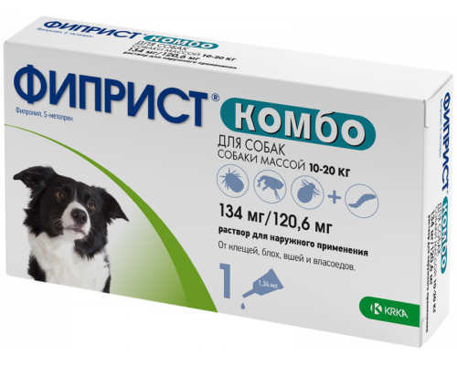 Фиприст Комбо для собак 10-20 кг, капли на холку, 1,34 мл, № 1